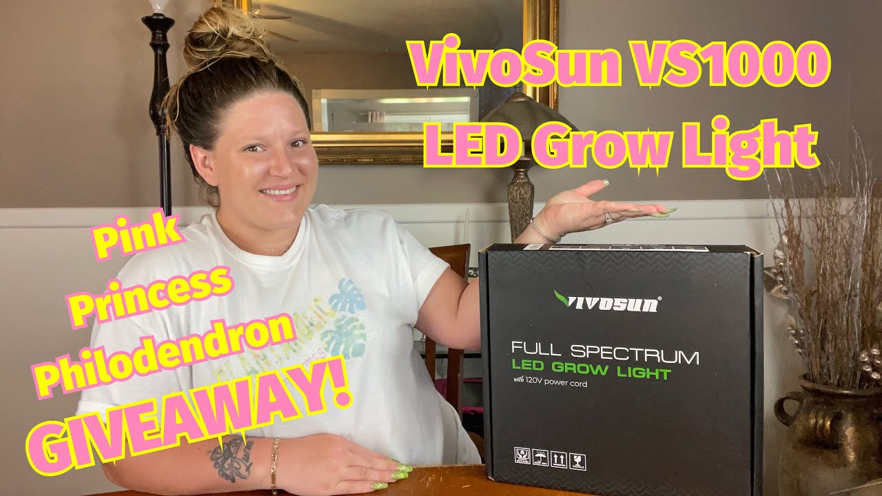 VivoSun VS1000 LED Grow Light! ||Grow Light Review|| Pink Princess Philodendron GIVEAWAY!