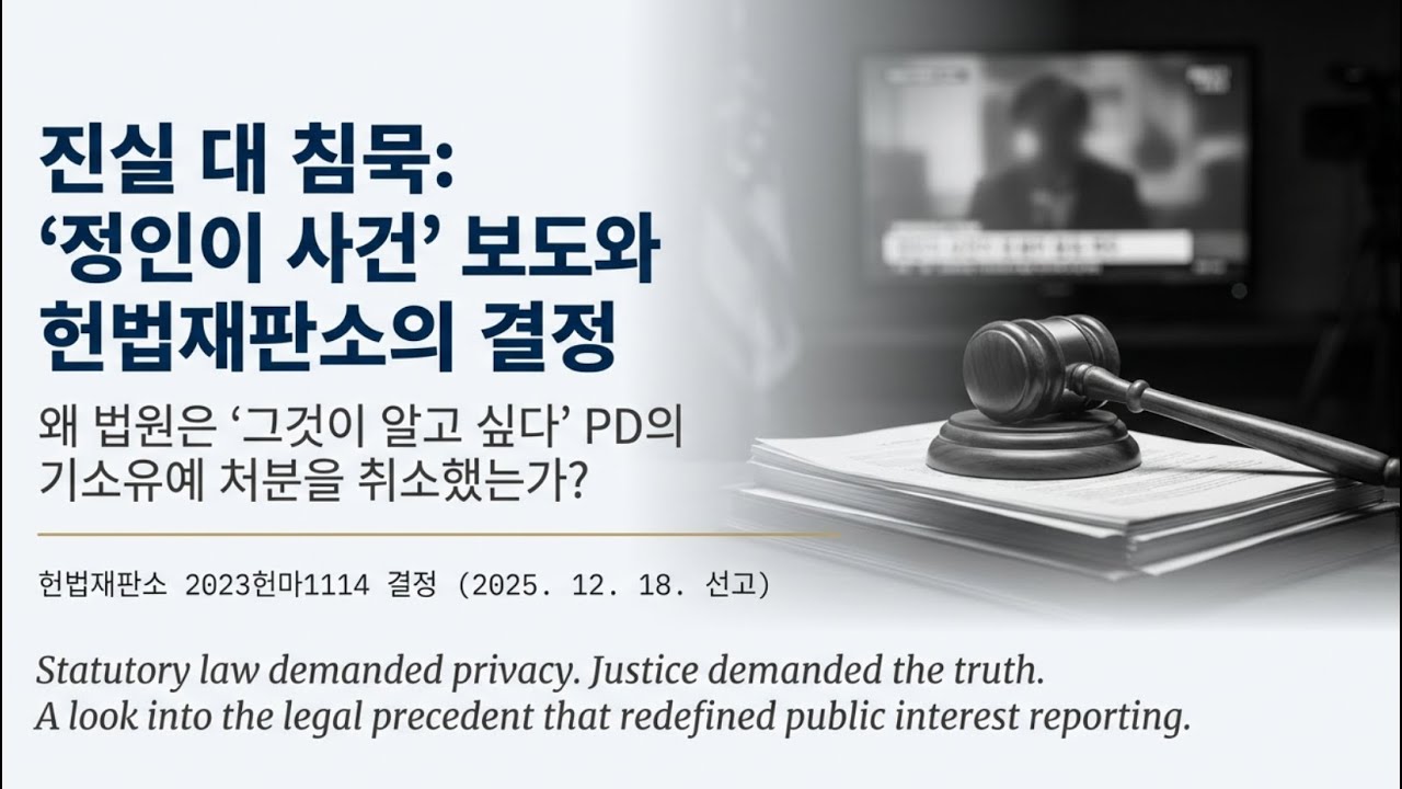 [최신판례] 프로듀서, 하나의 비극, 그리고 역사적 판결(25년 12월) #비상계획관 #최신판례 #가산학원 #프로듀서 #정인이법 #정당행위 #아동학대