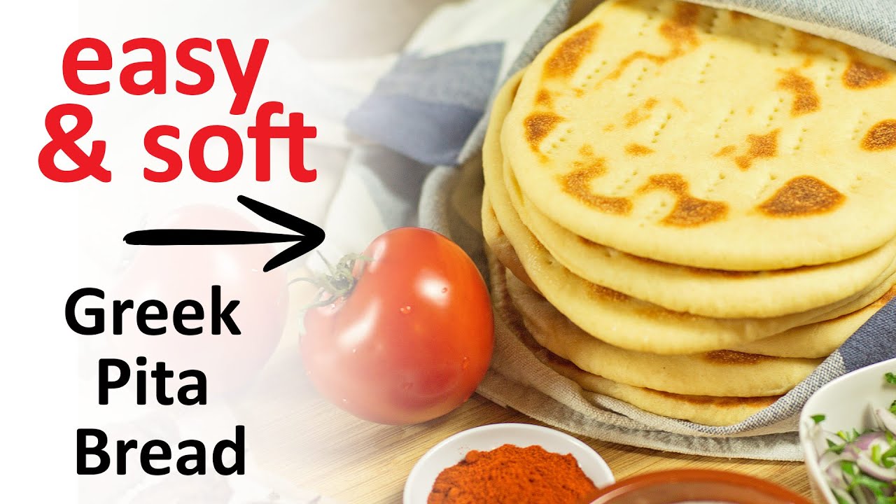 Easy, soft, homemade Greek Pita Bread For souvlaki | Step by step