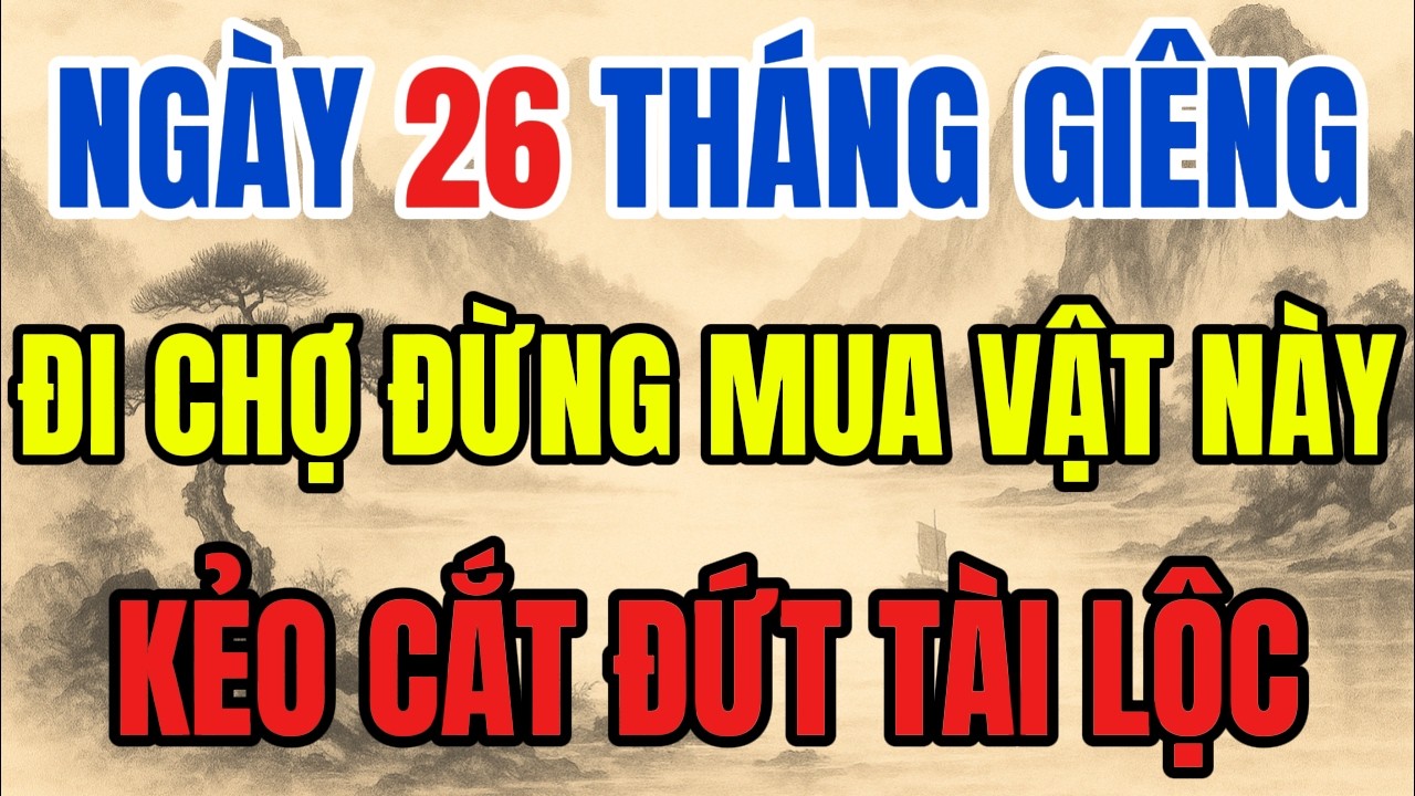 NGÀY 26 THÁNG GIIÊNG - GIA CHỦ ĐI CHỢ TRÁNH MUA 6 VẬT NÀY, KẺO CẮT ĐỨT TÀI LỘC, TIỀN BẠC MẤT HẾT