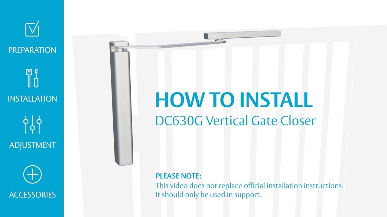 How to install the ASSA ABLOY DC630G Vertical Gate Closer