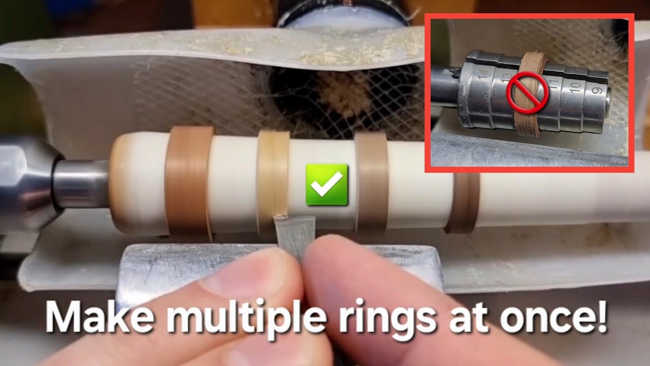 How to hold rings on a lathe - Make multiple wooden rings at once