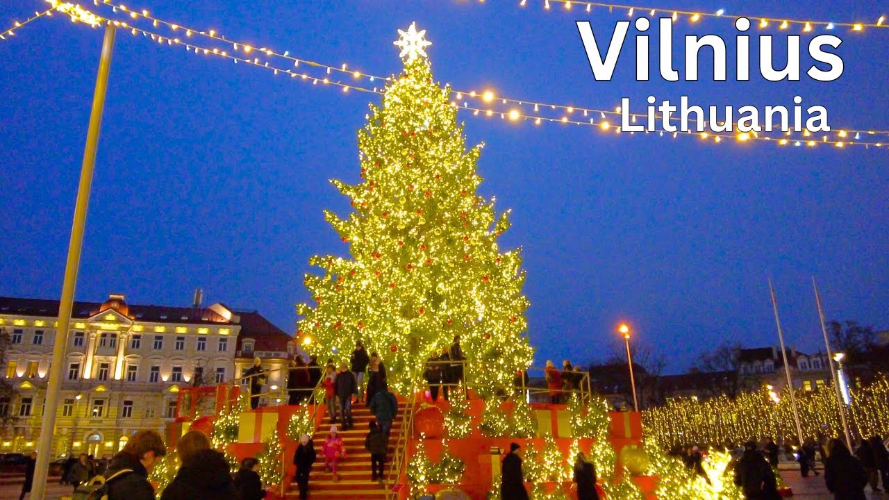 Visiting Christmas Tree and Christmas Market in Vilnius (Wilno), Lithuania 2025 | Festive Lithuania