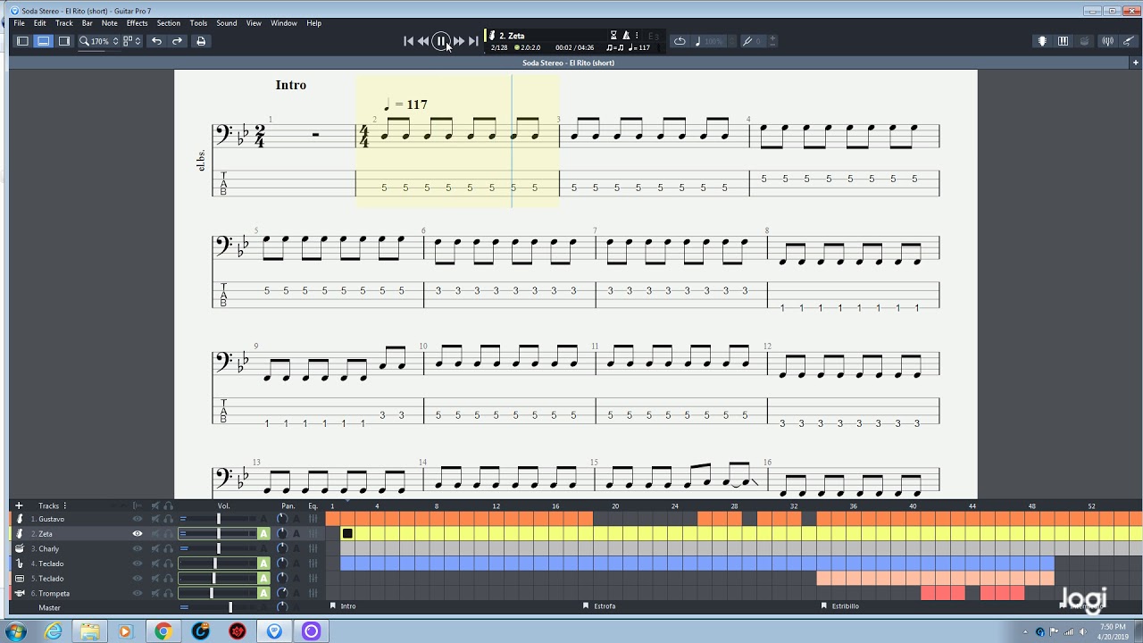 Soda Stereo - El rito (bass tabs)