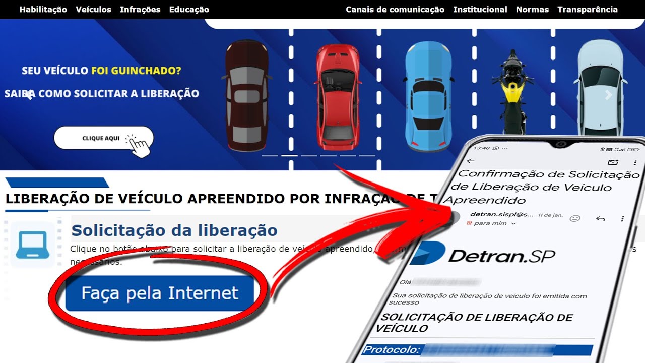 LIBERAÇÃO DE VEÍCULO APREENDIDO GUINCHADO PELO PORTAL DO DETRAN - LIBERAR O VEÍCULO