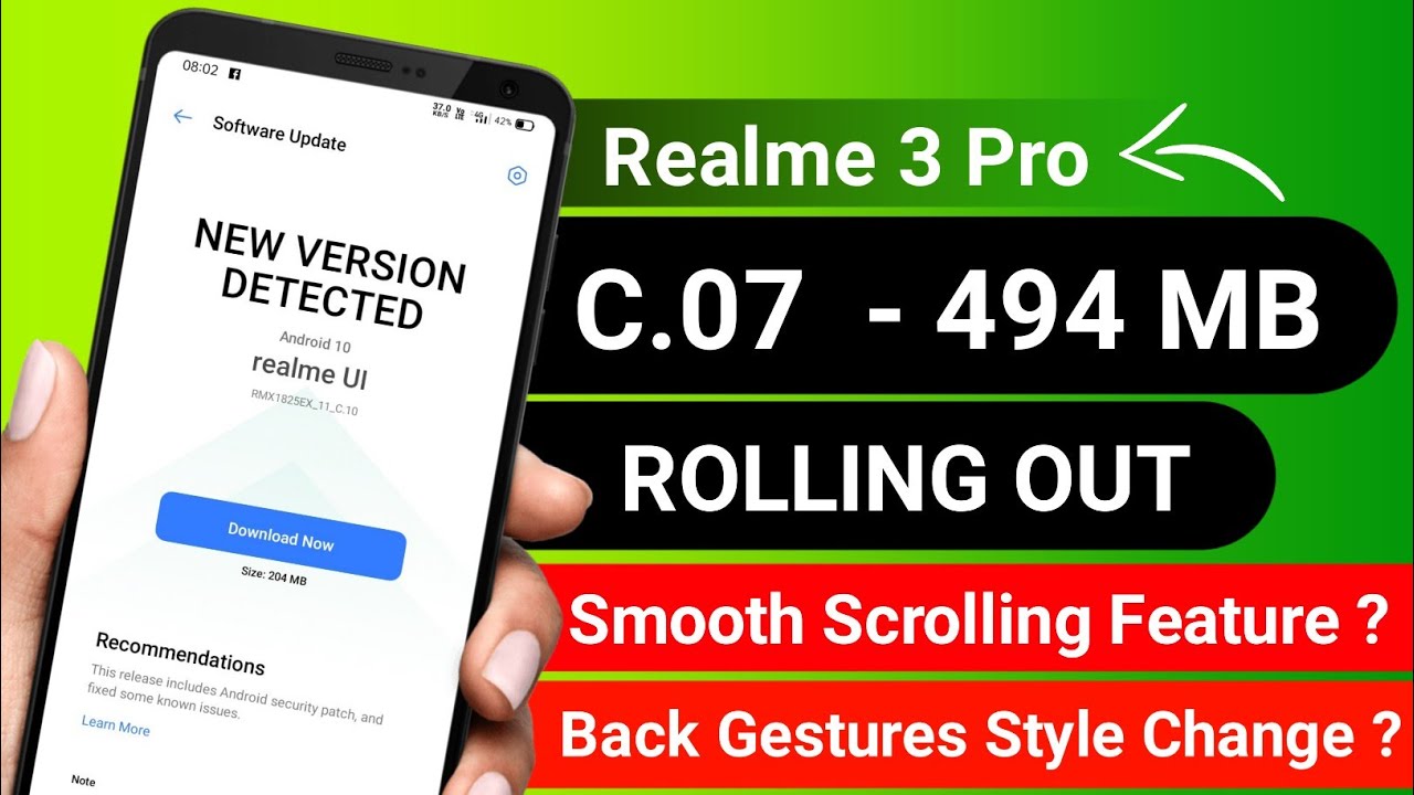 Realme 3 Pro July 2020 New ( C.07 - 494 MB )  Update Rolling Out All New Changes Is Here ?