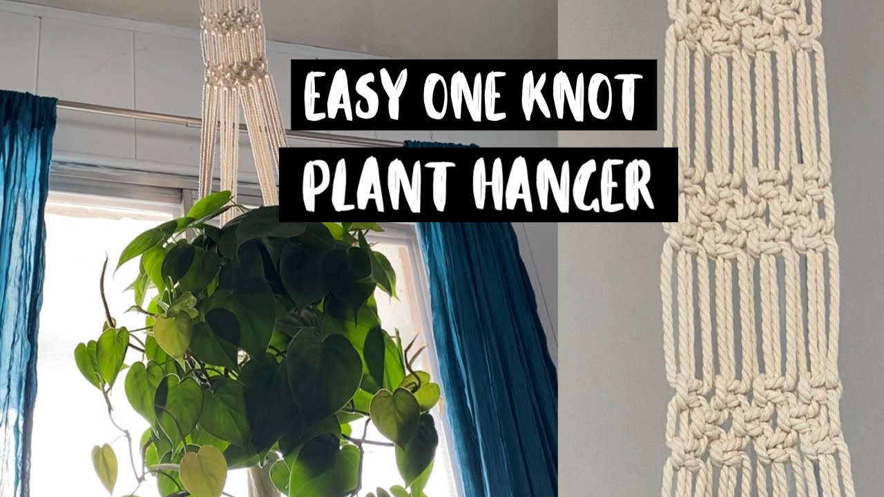 HOW TO Macrame Hanging Planter Tutorial for Beginners! | EASY One-Knot Macrame Plant Hanger!