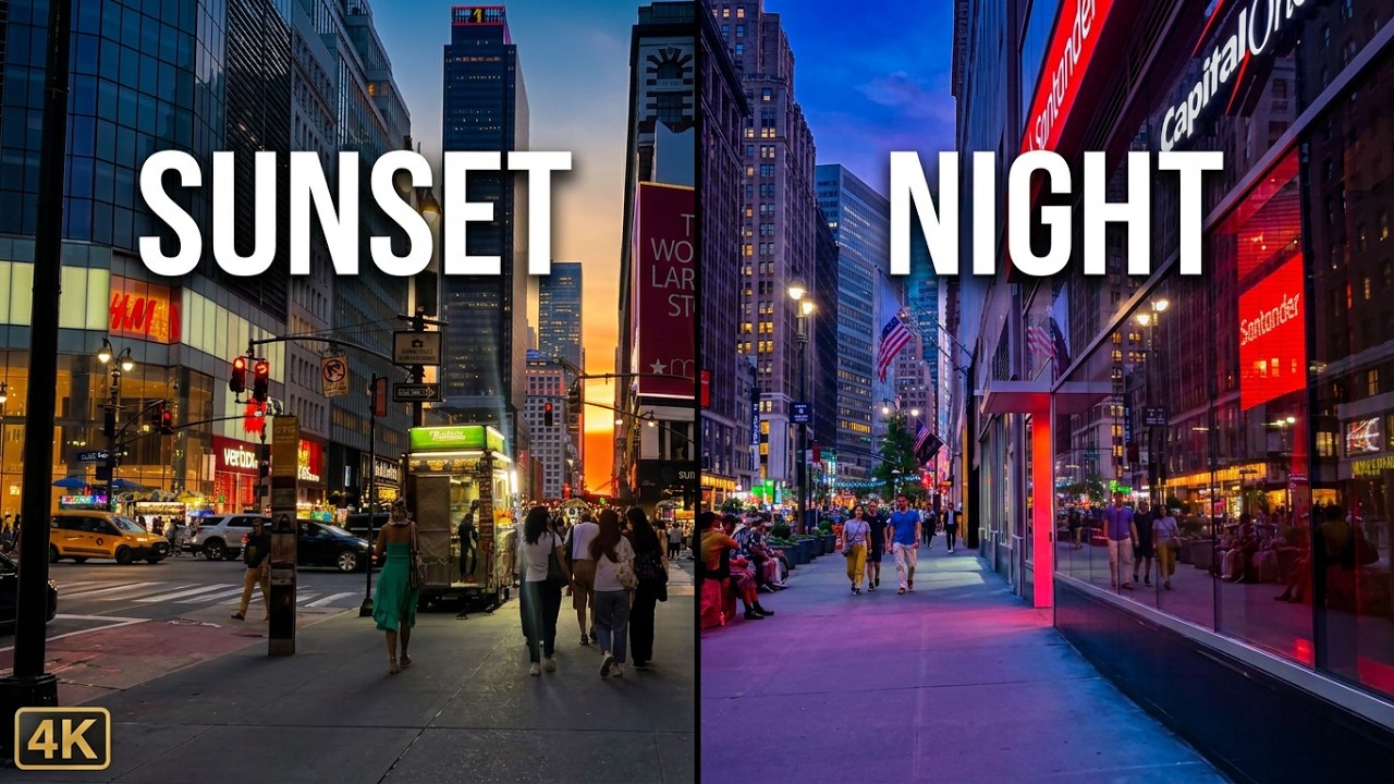 Times Square Sunset to Night Walk 🌆 &ndash; NYC HD | Manhattan 2026