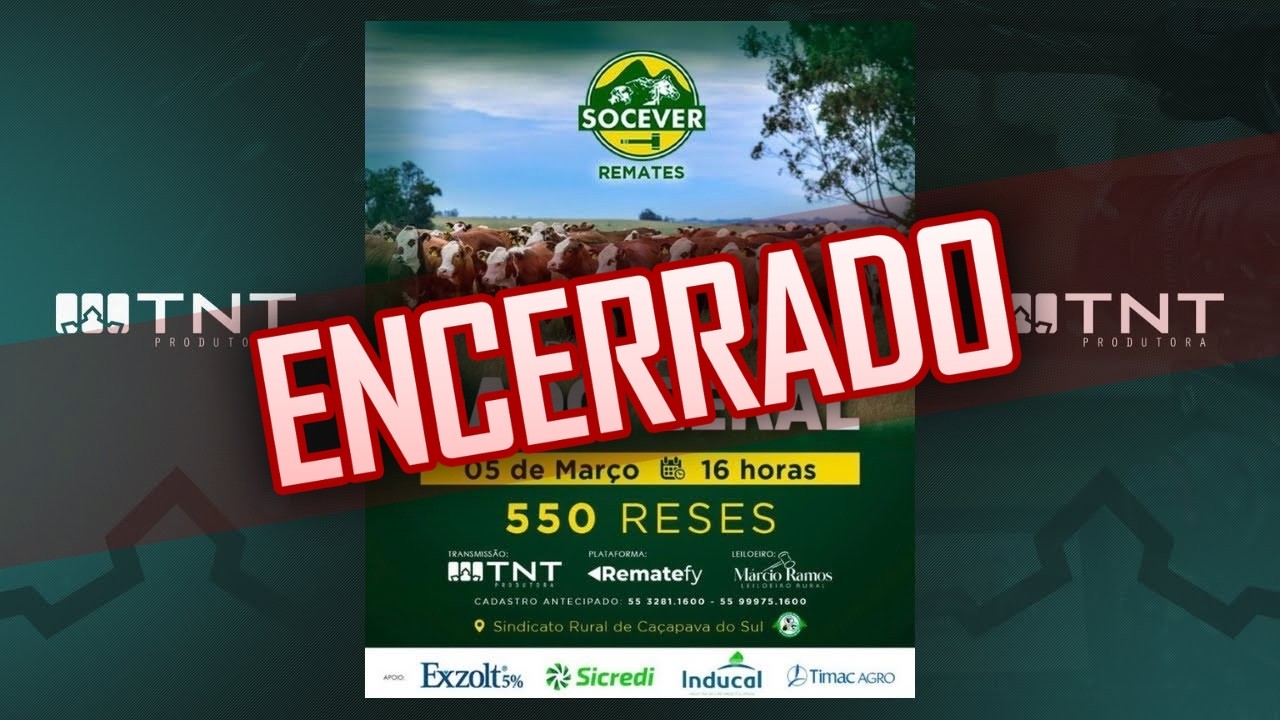05/03 - Gado Geral Socever Remates | 16h