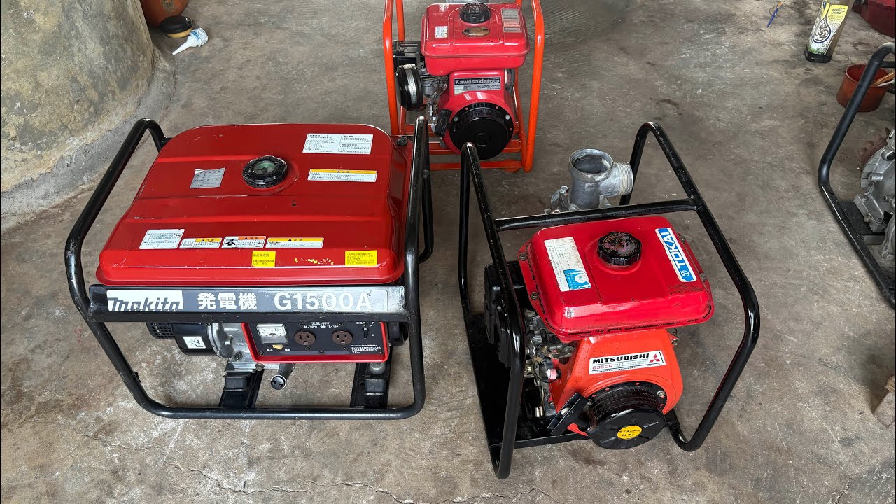 Phát điện makita G1500.bơm nước Mitsubishi g350 lh 0786017090