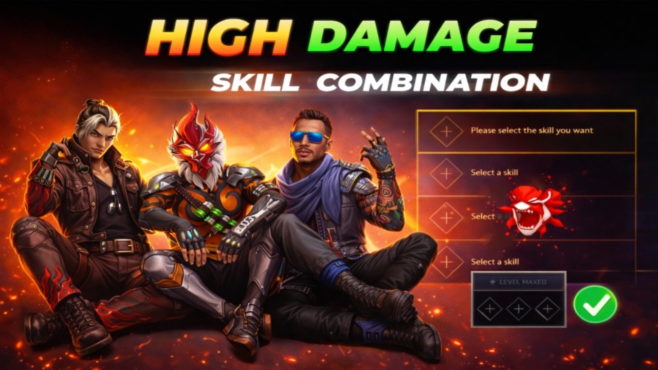 HIGH DAMAGE BEST COMBINATION 2026 | Best Character Skill for BR rank | BR rank Character Skill