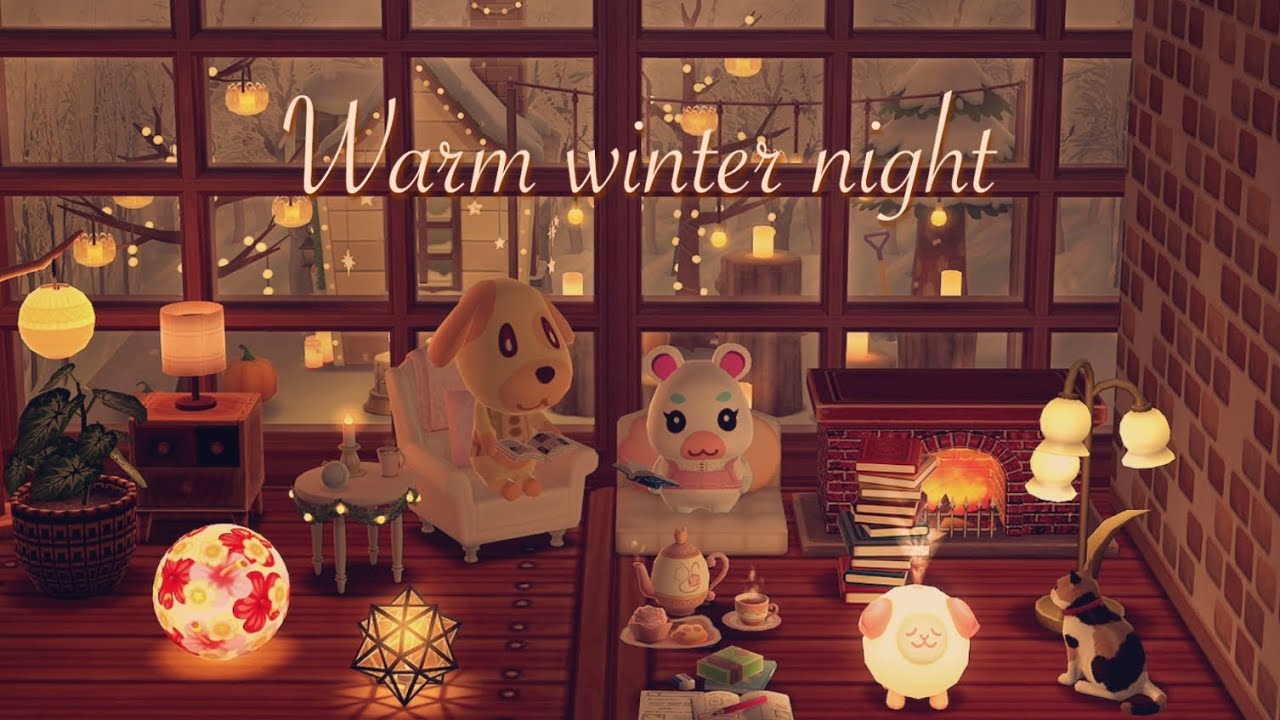 relaxing animalcrossing music⛄️| & gentle fireplace, chill lofi, focus & relax, cozy life-sim vibes