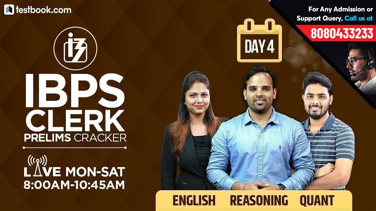 IBPS Clerk Preparation 2018 | IBPS Clerk 2018 | IBPS Clerk Quant, English & Reasoning Class Day 4