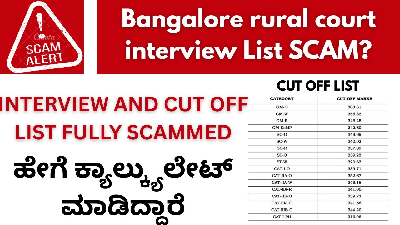 Bangalore Rural Court Interview List SCAM? Cut-Off Marks Totally Manipulated? Full Truth in Kannada