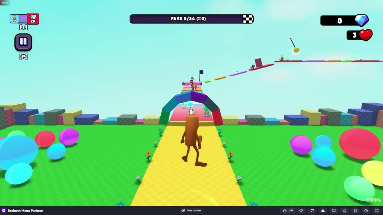 BRAINROT MEGA PARKOUR no CrazyGames – Desafio Obby 3D com Lava Subindo e 40 Fases Insanas!