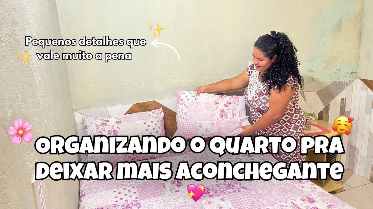 Organizei meu quarto com o que eu já tinha em casa - tudo simples, mas com amor ❤️
