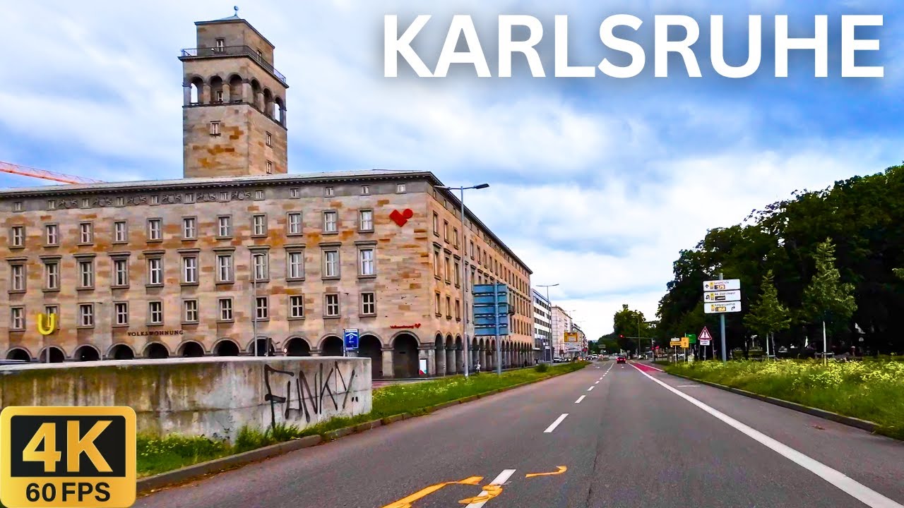 KARLSRUHE Germany 🇩🇪 | City Driving Tour in 4K 🚗