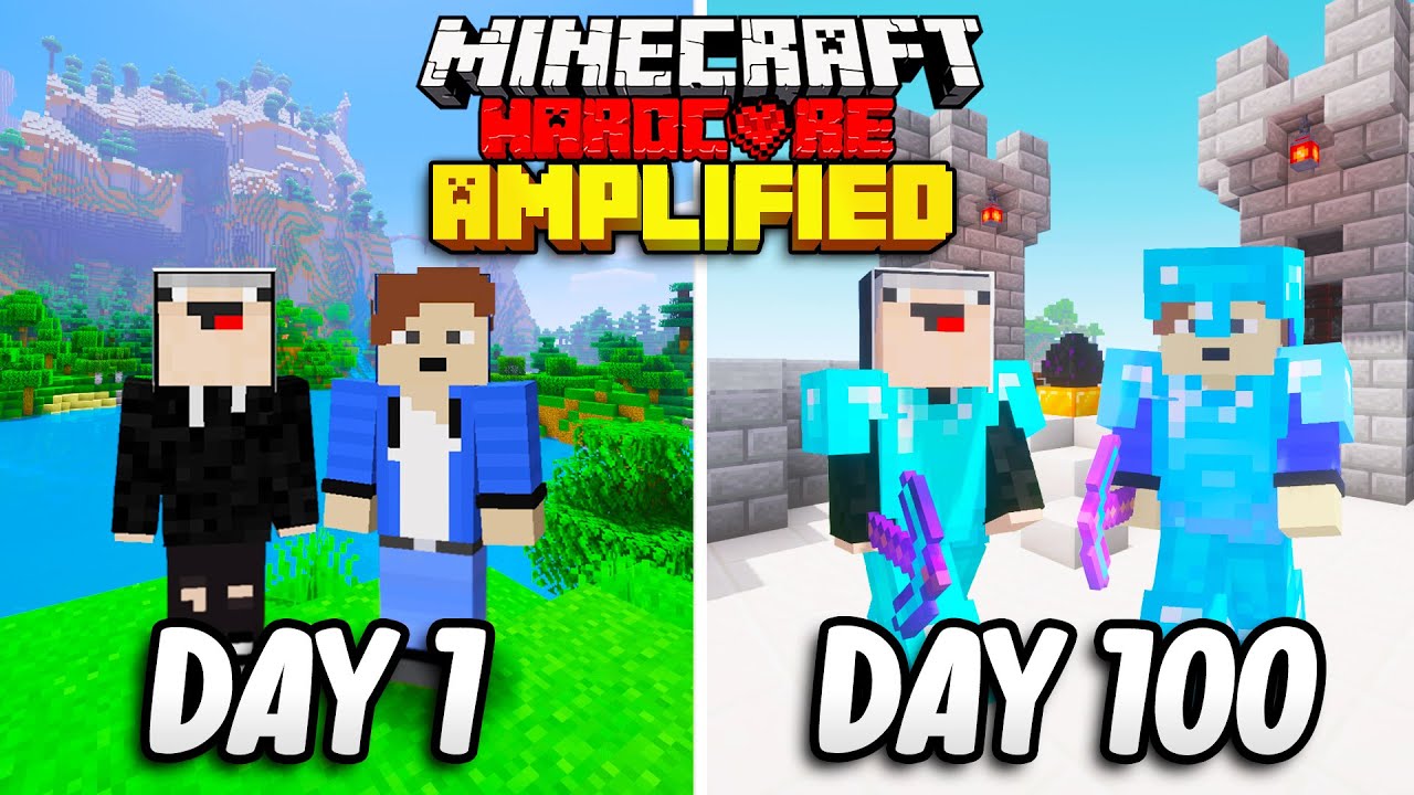 We Survived 100 Days In Minecraft Hardcore Amplified - Duo Minecraft Hardcore 100 Days