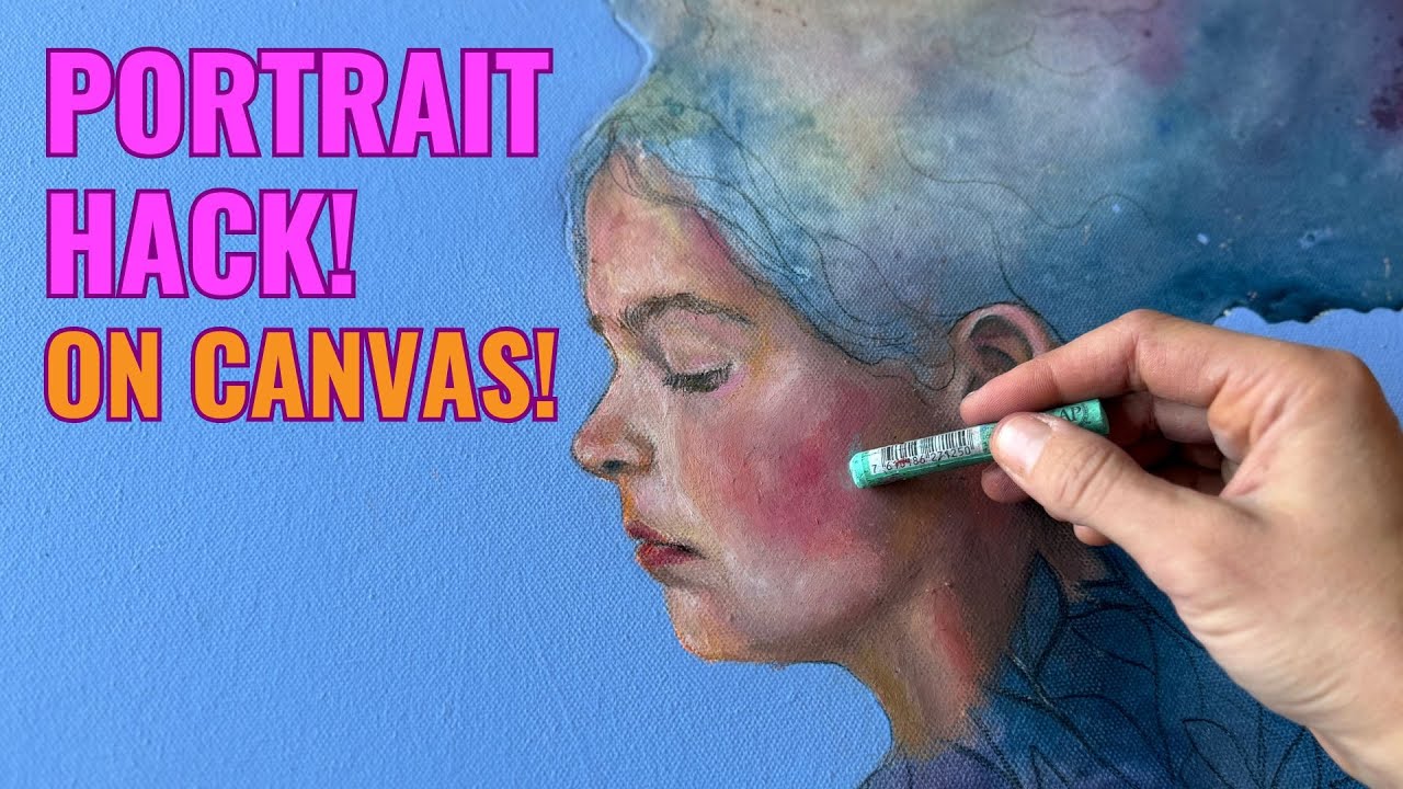 Лайфхак по рисованию портретов! Научитесь рисовать лица! Акварель на холсте?!