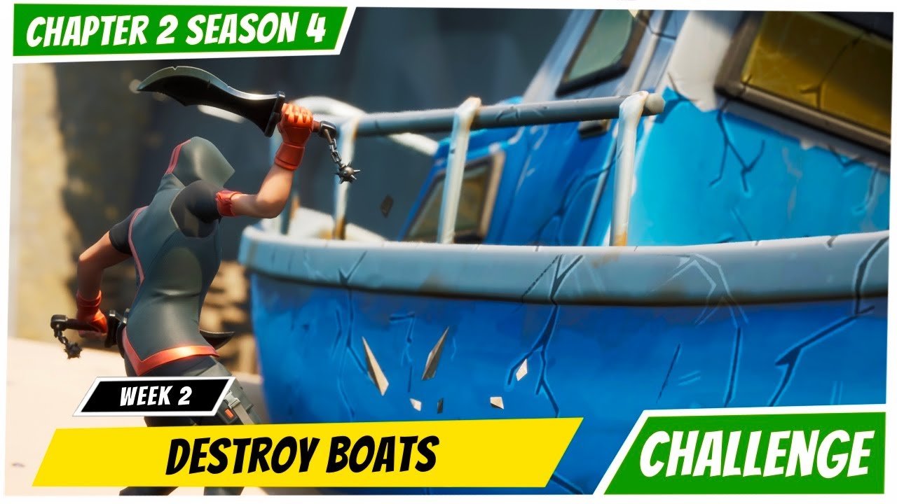 FORTNITE CHALLENGES GUIDE - Destroy Boats At Craggy Cliffs!