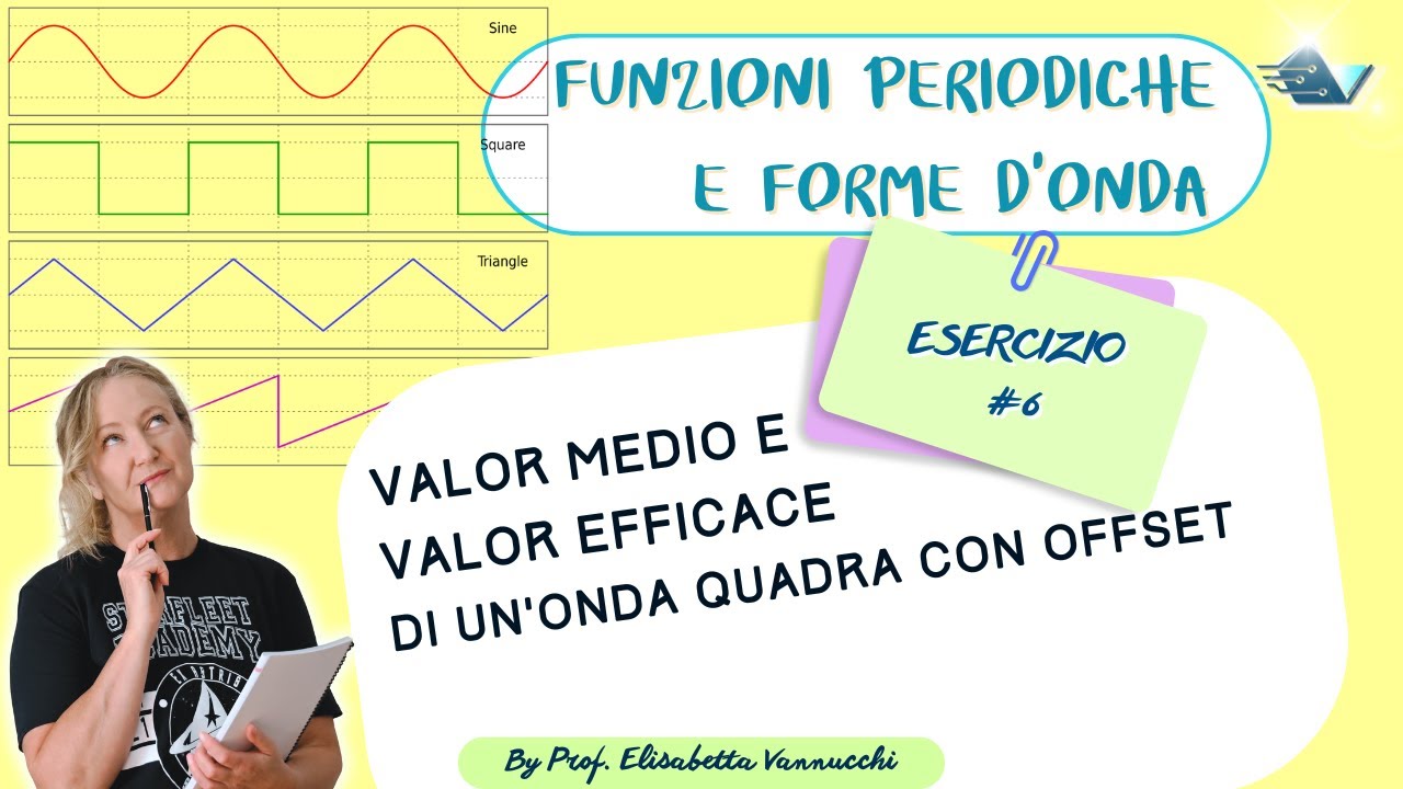 Valore efficace e valor medio di un'onda quadra con offset esercizio