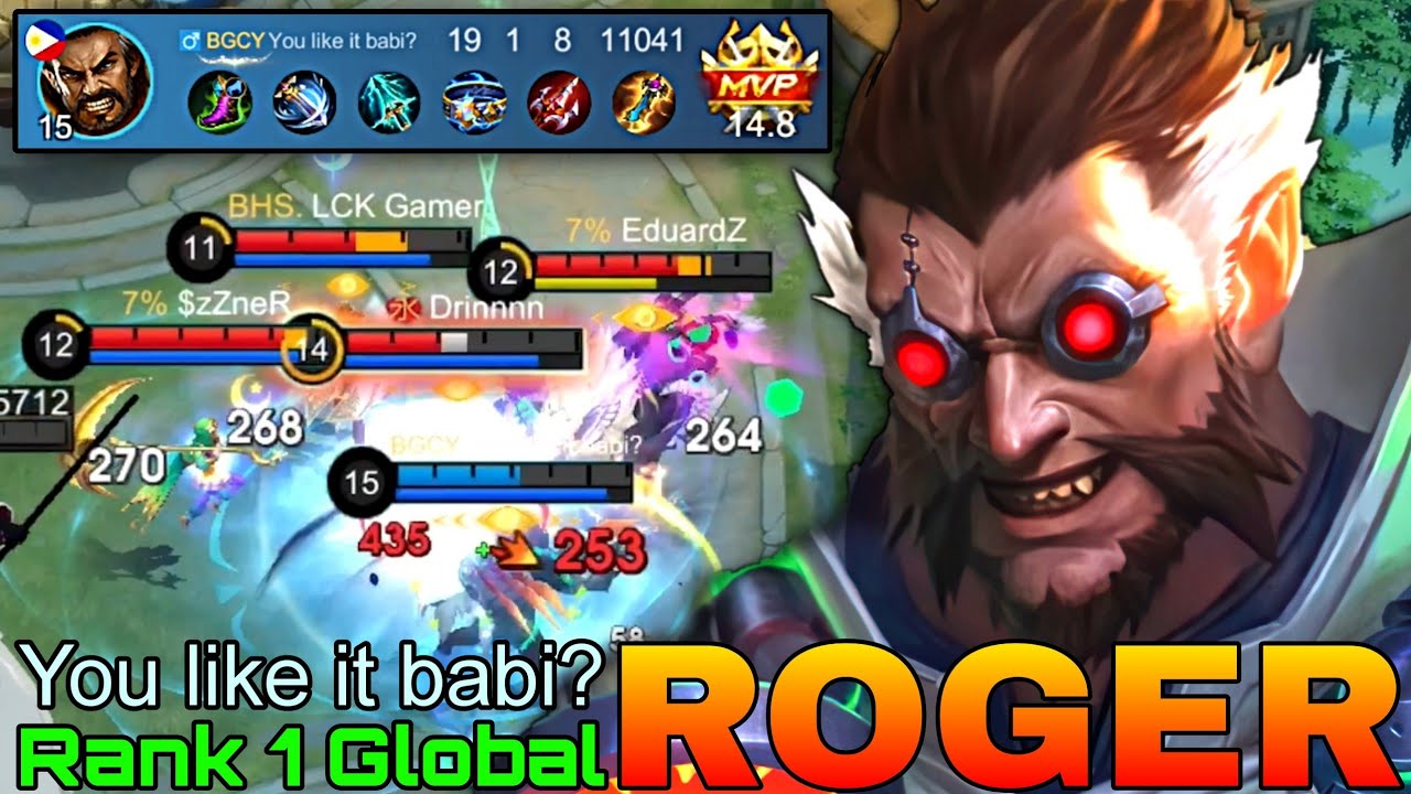Dr Beast Roger NonStop Legendary - Top 1 Global Roger by You like it babi? - Mobile Legends