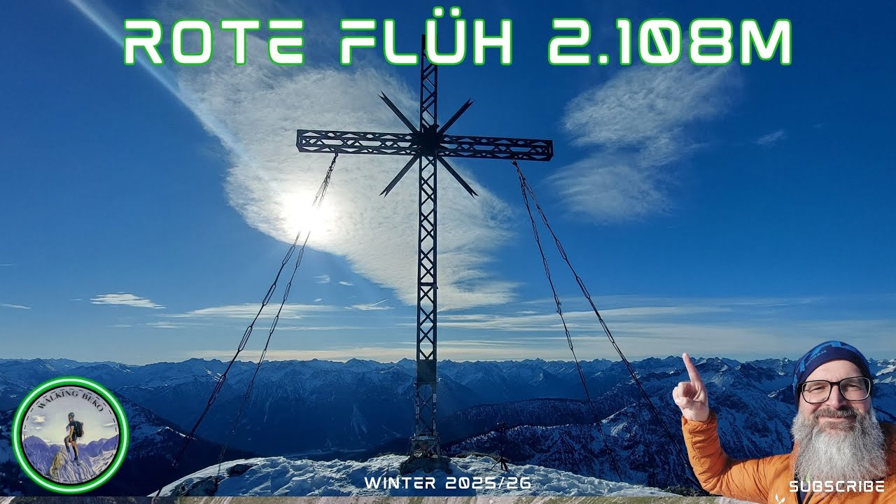 Rote Flüh 2.108m | Vom Gimpelhaus durch den Schnee auf den Gipfel | Tannheimer Tal | Winter 2025/26