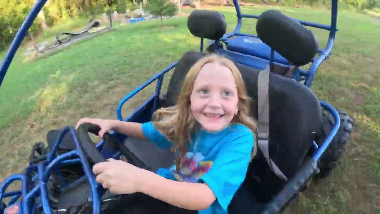 Fun! Day of riding the go-kart around the yard.
