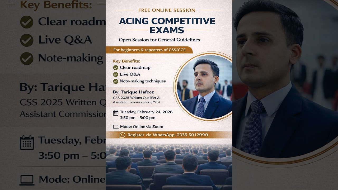 Roadmap for CSS 2027 - Topper of PMS (5th Position)- CCE 2023 Sindh - Tarique Hafeez