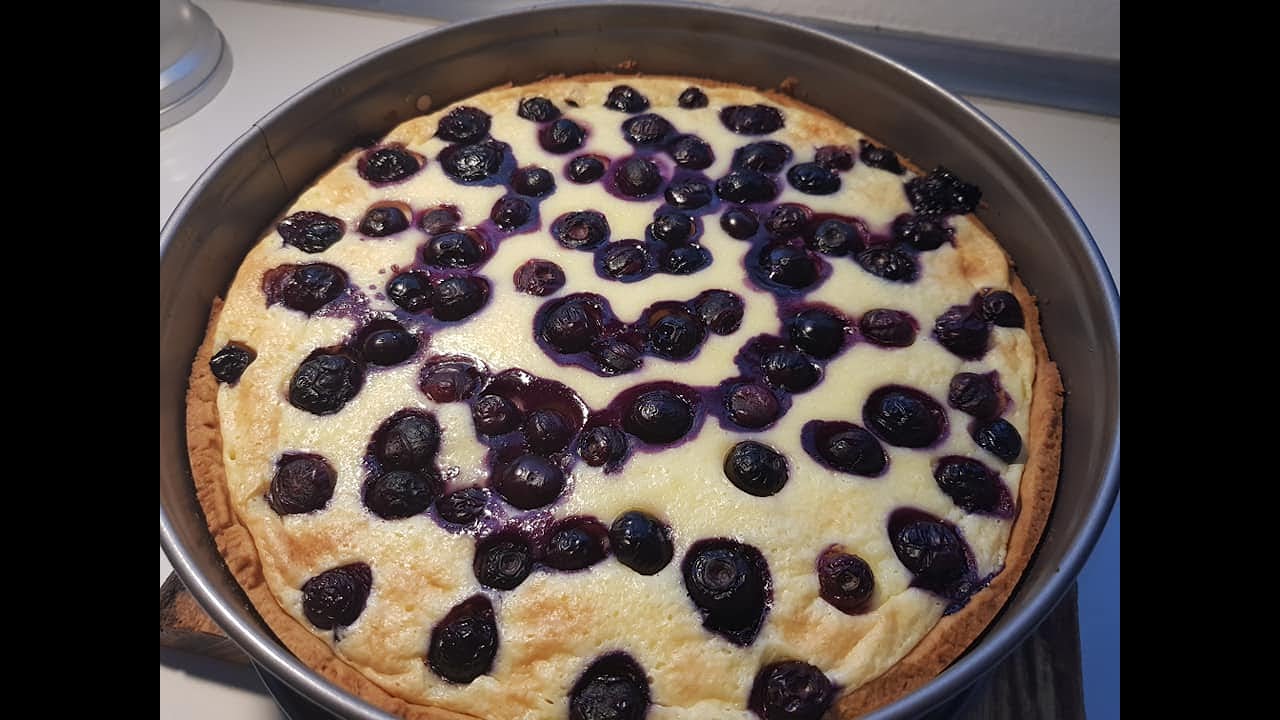 Heidelbeer-Kuchen mit Schmandcreme, einfach und köstlich! Blaubeerkuchen
