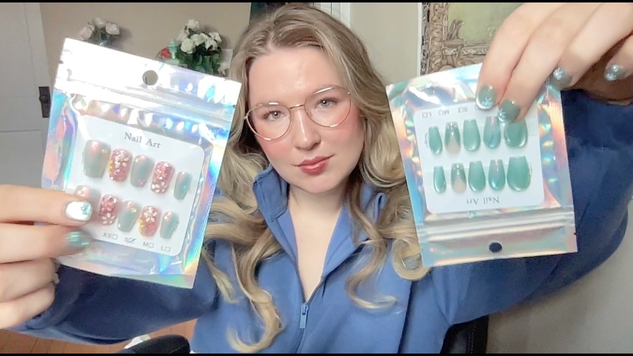 ASMR - fake nails haul 💅 whisper + gum