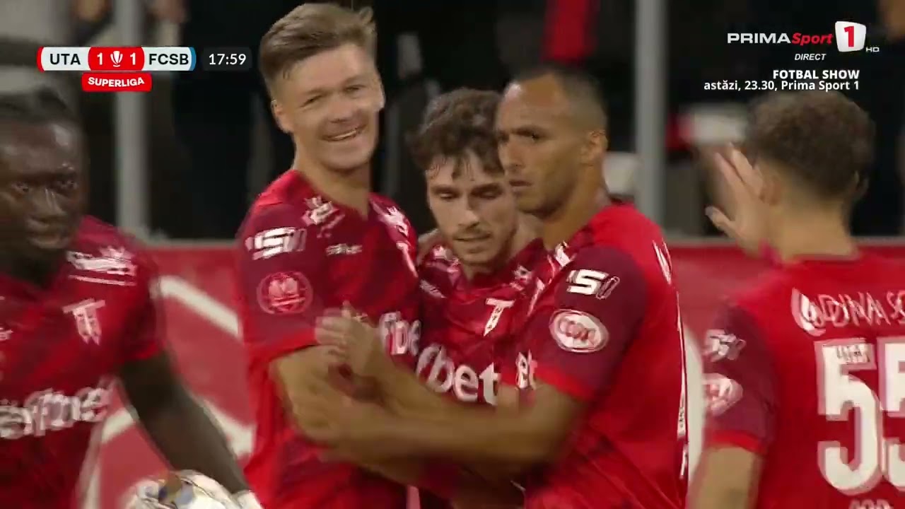 REZUMAT: UTA Arad - FCSB 2-1. Coşmar roş-albastru, cu 2 eliminaţi