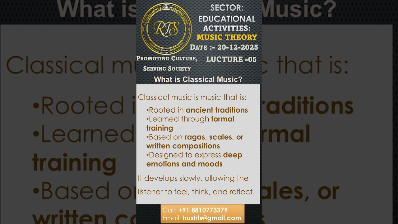 What Is Classical Music? | Music Theory Lecture 05 | RFS Educational Activities