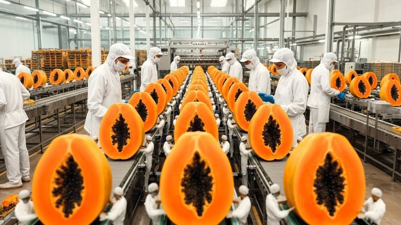 Inside a Modern Papaya Factory: From Farm to Dessert (The Whole Process)