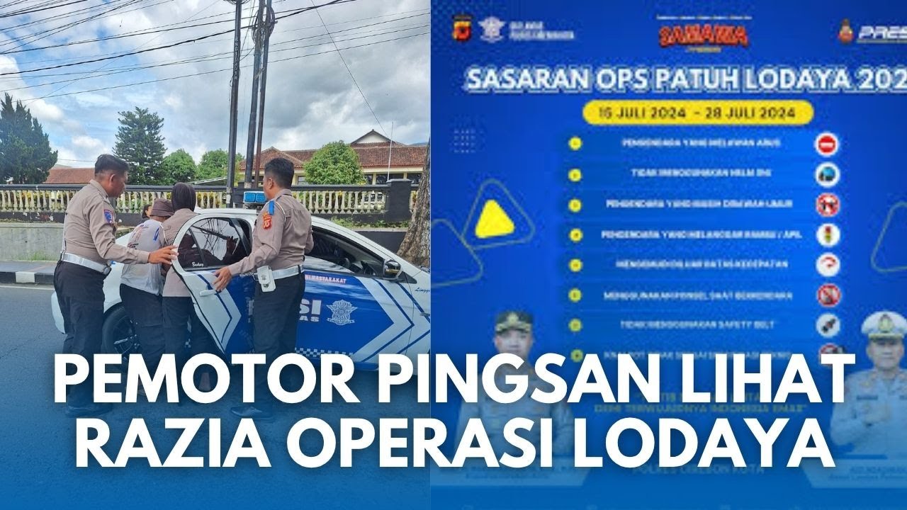 OPERASI LODAYA DI KUNINGAN! Pemotor Langsung Pingsan saat Lihat Razia Polisi di Jalan