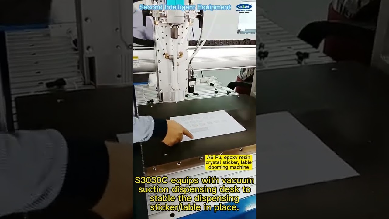 Automatic doming sticker, lable vacuum suction desk demo