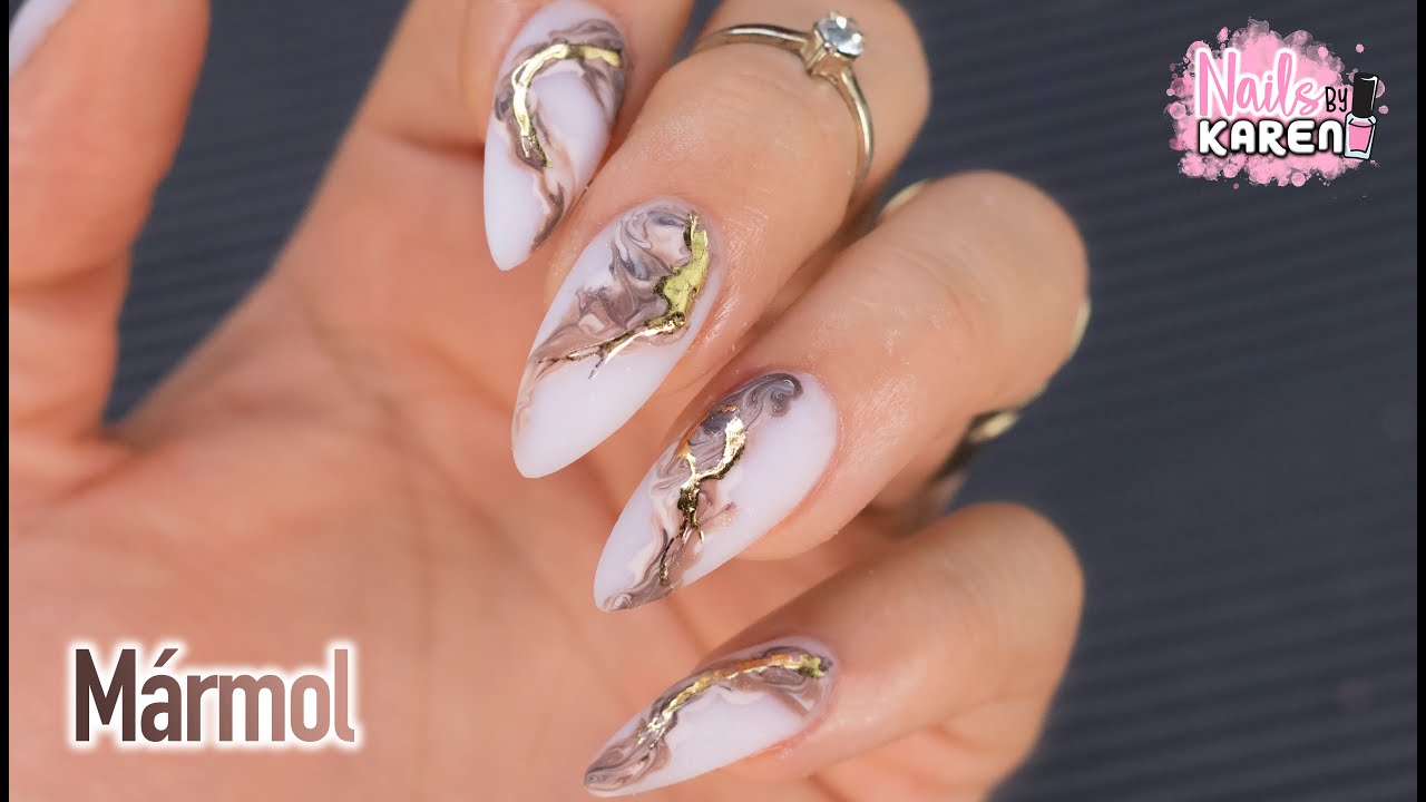 UÑAS MÁRMOL con GEL + Efecto ORO - TEMPORADA