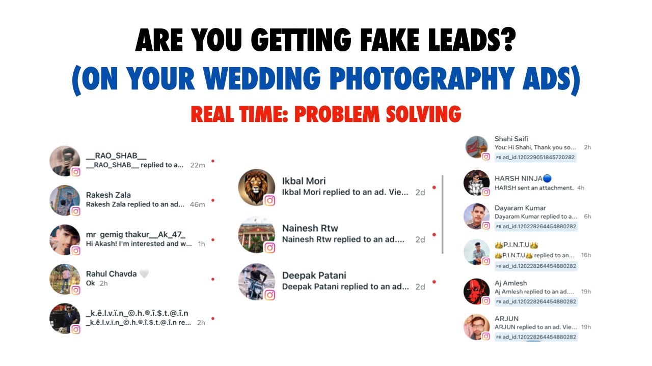 Fake leads problem solving | Wedding Photography Lead Generation #weddingphotographybusiness