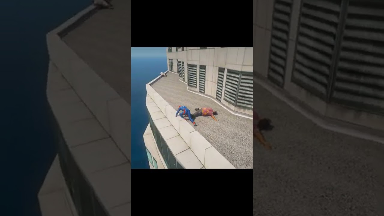 Spiderman Falls from a Tall Building