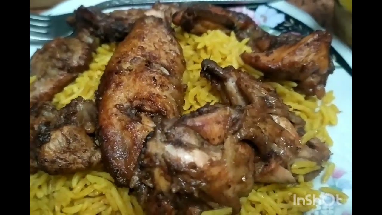 اجنحة دجاج ب دبس الرومان و باربيكيو صوص و رز بسمتي على طريقتي