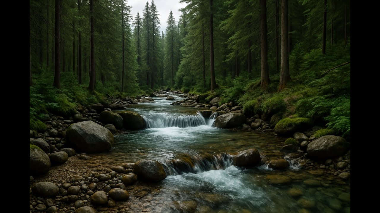 Melt Away Stress to Continuous River Stream Flow 12 Hours Ultra HD