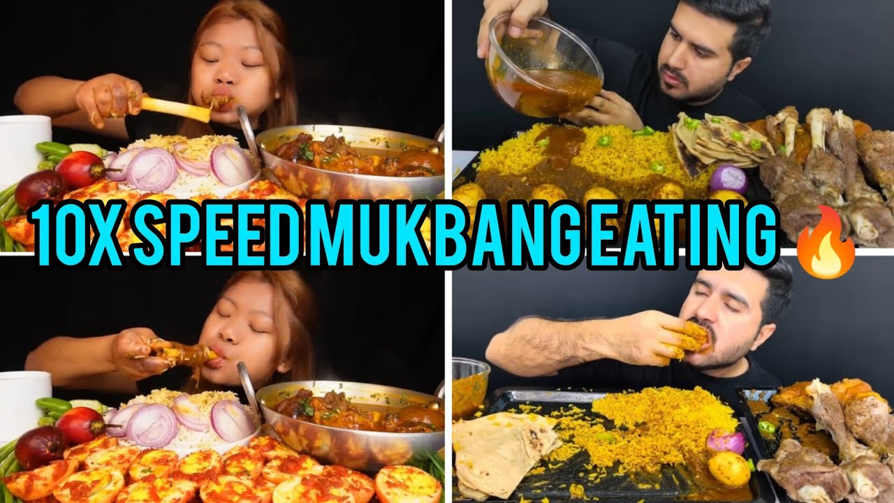 10x SPEED MUKBANG EATING SPICY 🔥 MUTTON CURRY #mukbang #eatingvideos #youtubeshorts #asmr