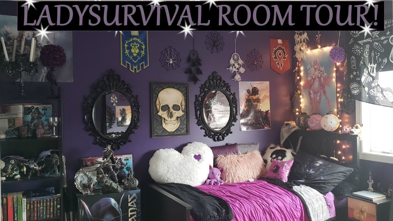 ТУР ПО СПАЛЬНЯМ 2019! (Фиолетовая готическая спальня) | LadySurvival
