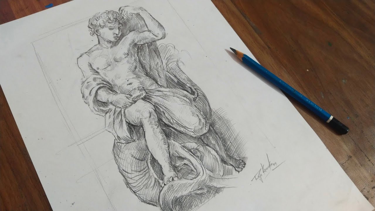 How to draw italian Renaissance model pose | Renaissance drawing
