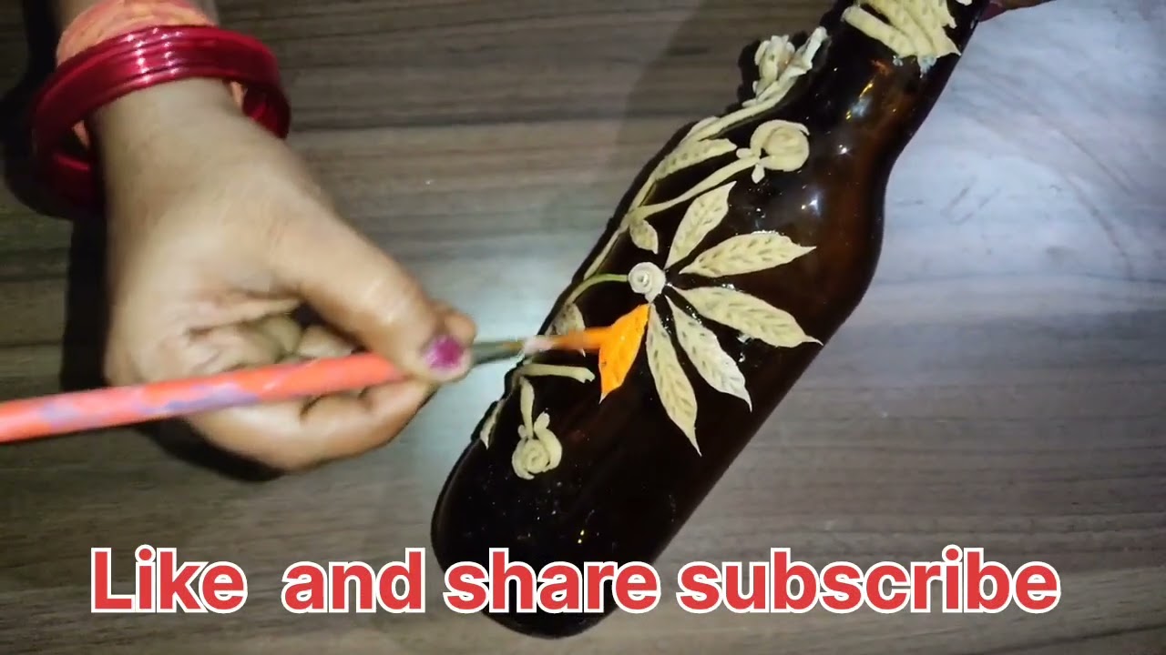  How to make  bottle craft with weet flower 
