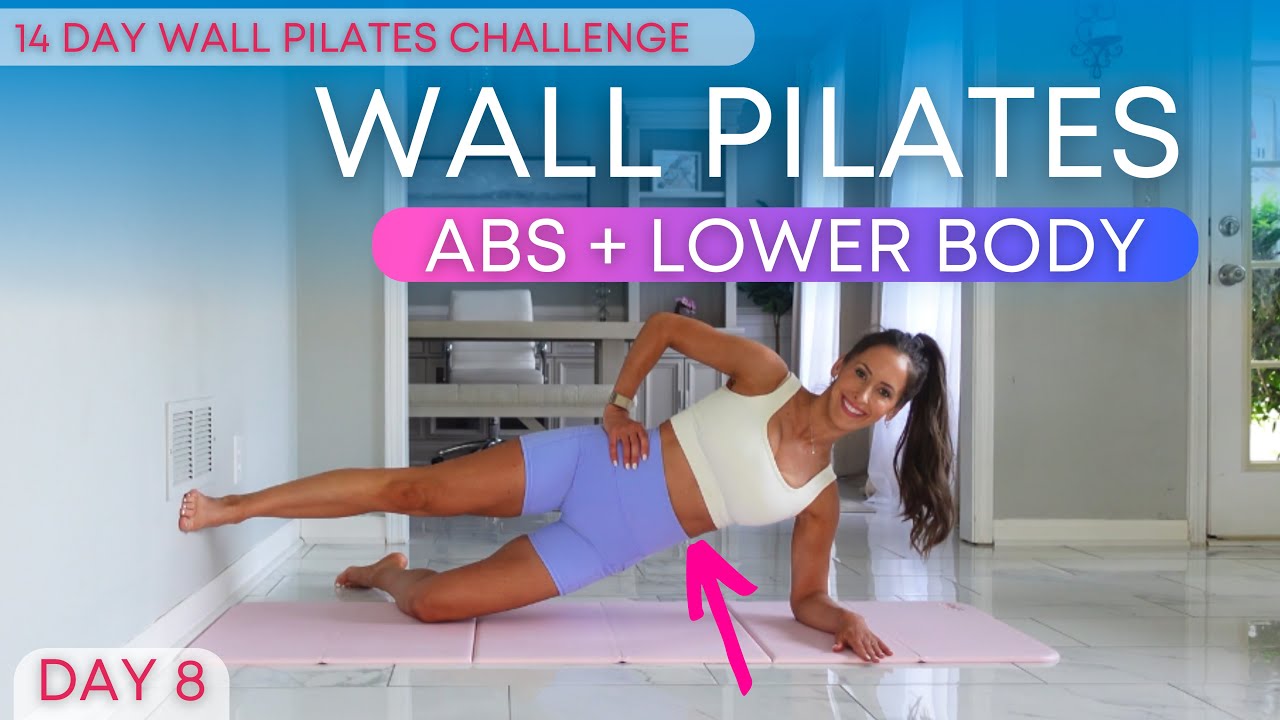 Wall Pilates Workout for Weight Loss | Pilates Abs & Lower Body | NO Equipment | Day 8