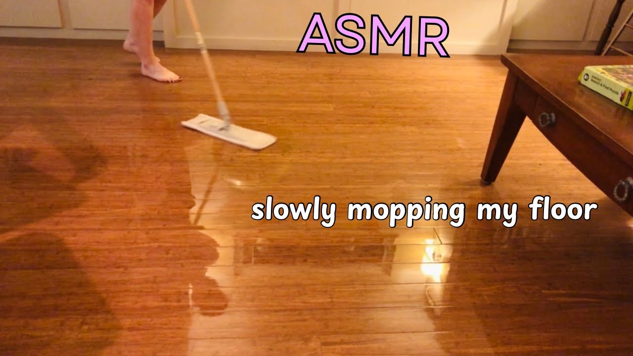 ASMR slowly mopping my floor with a microfiber cloth mop. (no talking) #asmr #asmrcleaning