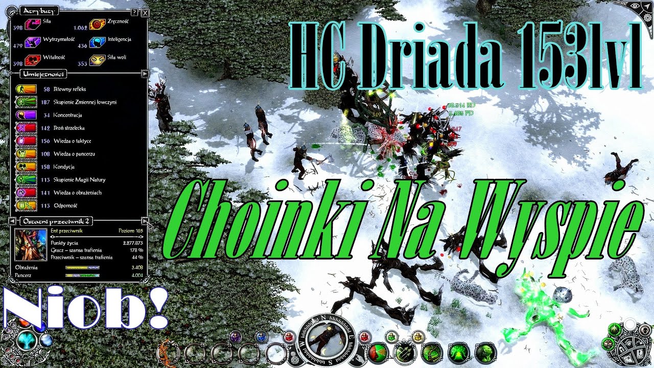 Sacred 2 I&B PL - HC Driada 153lvl Vs. Świąteczne Drzewka Na Wyspie - Niob.