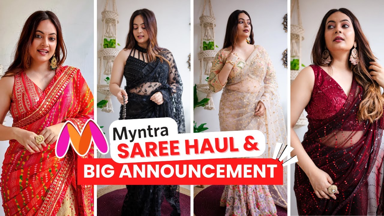 Myntra Huge Festive Wear Saree Haul | Designer Partywear Sarees | Glam Devi Blouses | Mahima Giri