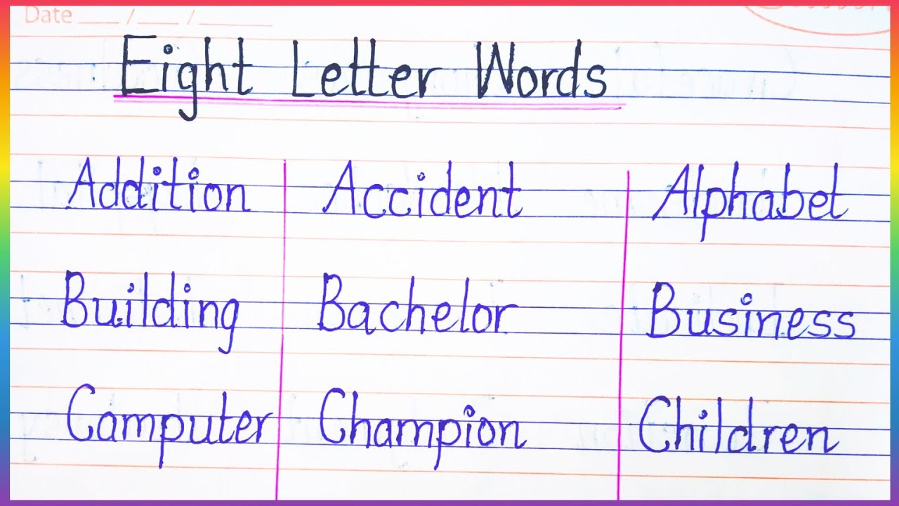 Eight Letter Words l Eight Letter Words in English l 8 Letter Words